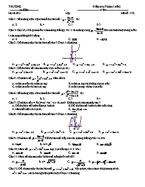 Đề kiêm tra 1 tiêt Chương I môn Giải tích Lớp 12 - Mã đề 132
